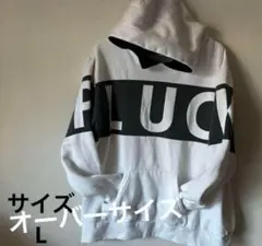 長袖パーカー (Ｆ) プルオーバー たっぷりサイズ　大きめ　英字プリント　裏起毛