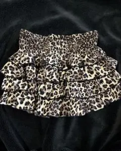 グランジ y2k レオパード柄 フリル ミニスカート