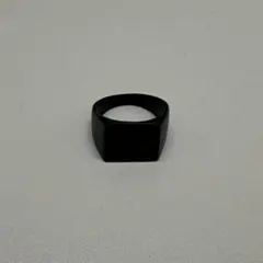 メンズ スクエア シグネットリング ブラック