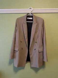 ZARA ダブルブレスト テーラードジャケット ベージュ