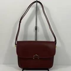 美品□セリーヌ トリオンフ ショルダーバッグ カーフスキン ボルドー