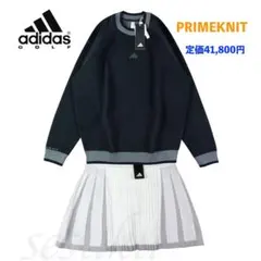 【M】定価41,800円 アディダスゴルフ セーター&フレアースカート 黒白