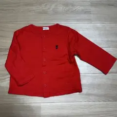 【ミキハウス】 綿カーディガン　赤　70〜80