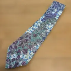 花柄 ネクタイ 青 紫　クリーニング済 LORDGENT