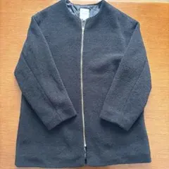 【24時間以内配送】レプシィム　ノーカラー　ボアコート　ブラック