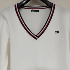 ★美品★TOMMYHILFIGERコットンニットFサイズ　ホワイト　ユニセックス
