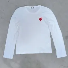 PLAY COMME des GARÇONS 長袖 Tシャツ M 白 赤ハート