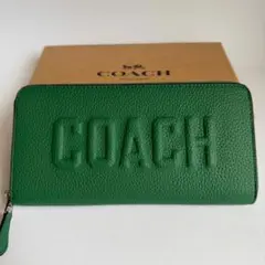 COACH コーチ 長財布 グリーン レザー CW715