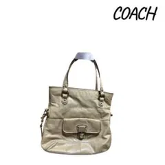 COACH コーチ レザー トートバッグショルダーバッグ 2WAYベージュ 本革