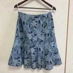 アリスバーリー　ネイビーと緑のペイズリー柄 14枚ハギフレアスカート