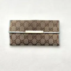 GUCCI グッチ GGキャンバス 長財布 wホック 0711-4 - メルカリ