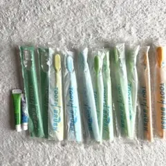 使い捨て歯ブラシ 11本セット 歯磨き粉付きのサムネイル