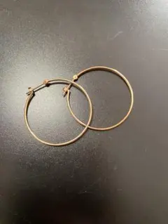 フープピアス K10 地金　アガット風