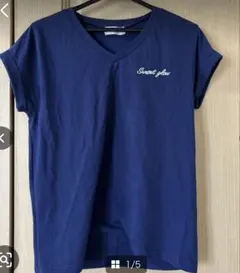ByeBye レディースネイビー Vネック TシャツMサイズのサムネイル