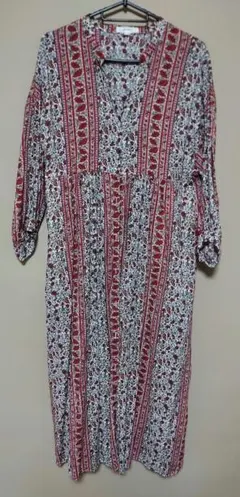 【niko and…】プリントエスニック　シャツ風 ワンピース