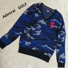 美品　アドミラル　ゴルフ　 迷彩柄　セーター カモフラ　ウール