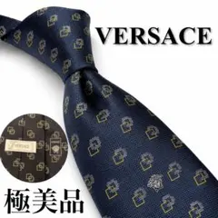 美品Gianni Versace ネクタイ ブルー チェック メデューサ - メルカリ