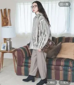 ニコアンド　ミックスボアZIPジャケット　完売カラー