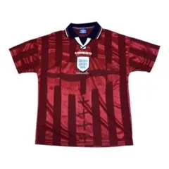 【美品】UMBRO90sビンテージ1998年イングランド代表ユニフォーム赤【Ｌ】