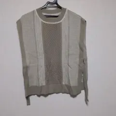 ikka ニットベスト ベージュ Lサイズ