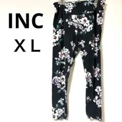 大きいサイズ XL INC 花柄 ストレッチ レギンス パンツ ボタニカル 総柄