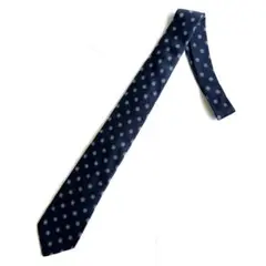 【美品】 abla アブラ　ネクタイ　花柄　総柄　イタリア製　シルク100%　紺