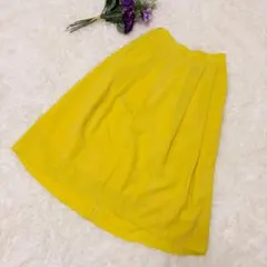 Luxluft スカート イエロー タック入り ミモレ丈 フェミニン モード