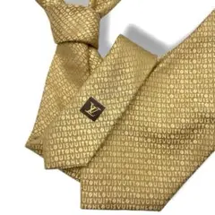 極美品✨ルイヴィトン ネクタイ ロゴグラム ハイブランド 高級 肉厚 ゴールド