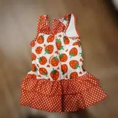 キッズ ワンピース水着 いちご柄 フリル