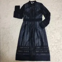 ユナイテッドトウキョウ ブレンドキカレースワンピース ロングワンピース 黒 S