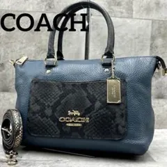 COACH　バイソン柄　ショルダーバッグ コーチ パイソン柄 ショルダーバッグ 約30cm - メルカリ
