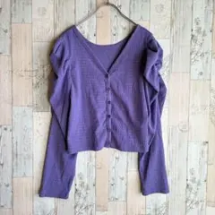美品　ダブルクローゼット　レディースブラウス　パープル　長袖
