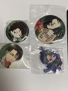 進撃の巨人 缶バッジ ラバスト リヴァイ 4点