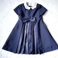 familiarファミリア120白襟刺繍リボンフォーマルワンピース入学式美品