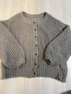 アーバンリサーチ グレー　メッシュニット　プルオーバーカーディガン