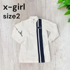x-girl エックスガール 長袖ワンピース チュニック size2 ホワイト