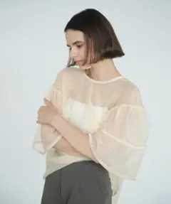 2606050 VELOR PIPNIG SHEER BLOUSE アイボリー2のサムネイル