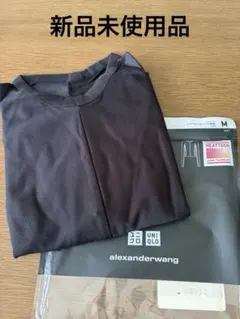 ★新品★ユニクロ　リブクルーネック　長袖Tシャツ　　 ヒートテック　M