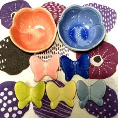 花形小鉢と蝶形箸置きセット