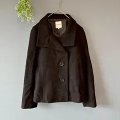 インディヴィ〔M〕上品カジュアル◎美シルエット◎ウール混ジャケット