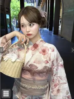 新品・未開封】3点セット2Way水彩花柄セパレート浴衣 fy037 即日発送