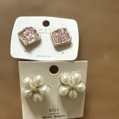 花モチーフ ピアスセット 925シルバー　２ペアセット　大人　可愛い　エレガント