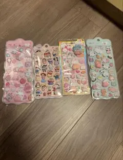 セール3Dぷにぷに おしりシール マシュマロ触感の立体キャラクターステッカー4枚