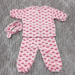 BbaBba ハート柄パジャマセット（ピンク） 3点セット