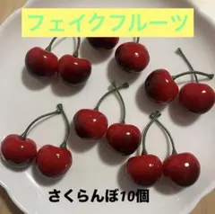 【さくらんぼ】 フェイクフルーツ 10個 ハンドメイド 素材 飾り デコ