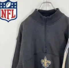NFL フットボール 刺繍 アメリカ古着 ハーフジップ スウェットのサムネイル