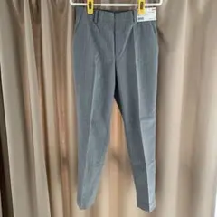 UNIQLO ストレッチ EZYアンクルパンツ ピンストライプ S グレー