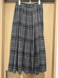 試着のみ《natural by clip》リネンレーヨンアソートギャザースカート