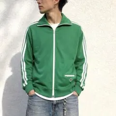 90s adidas トラックジャケット L 緑 トレフォイル ジャージ 銀タグ