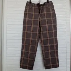 Cepo ブラウン系チェック ウエストゴムカジュアルパンツ